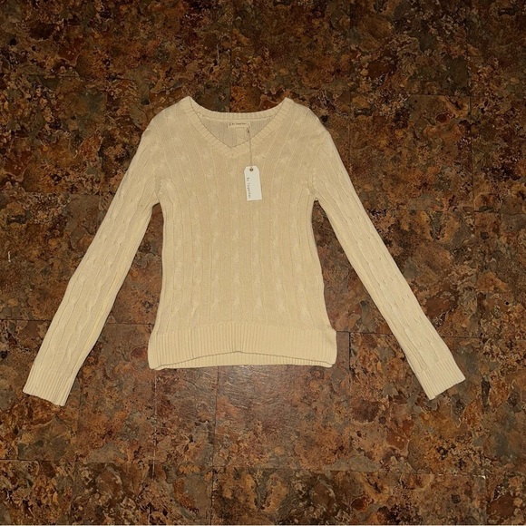 By Together Sweaters - By Together Women’s Cable Knit V Neck Sweater Size Large NWT